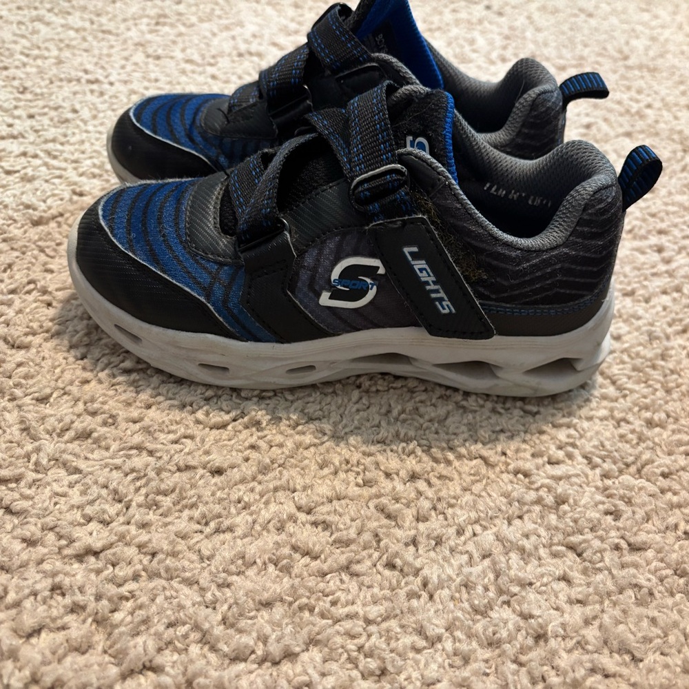 Kids' Black and Blue Light-Up Shoes